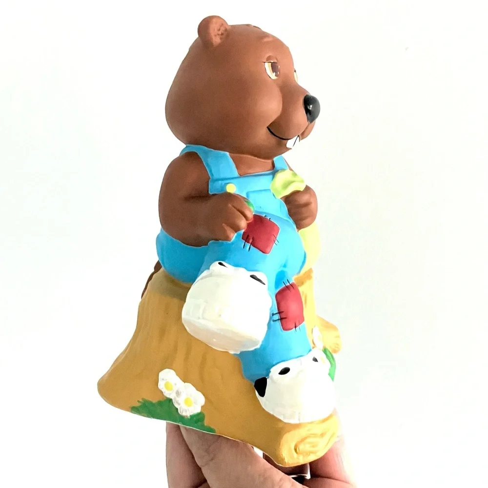 Vintage 80’s Get Along Gang Bingo Beaver animal ceramic coin bank